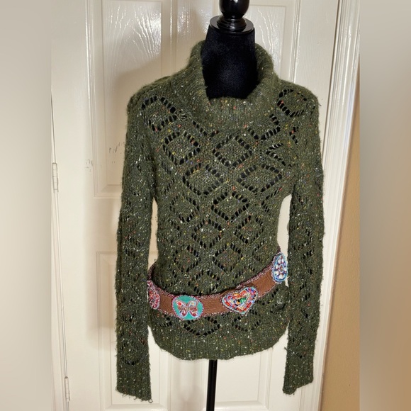 Dolce & Gabbana Women's Green Cable Knit Turtleneck Sweater Vintage Sz L Italy. - Picture 11 of 11